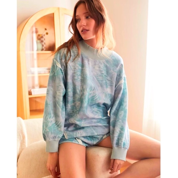 Urban Outfitters Out From Under Seamed Blue Pullover Sweatshirt - Picture 3 of 8